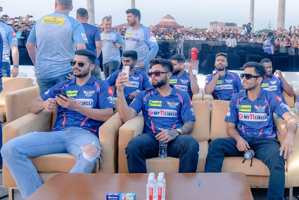 Boys in Blue 💙
<a href="/LucknowIPL/">Lucknow Super Giants</a>
 <a href="/bishnoi0056/">Ravi Bishnoi</a> 
@SharmaKaran46 
<a href="/Avesh_6/">Avesh Khan</a>