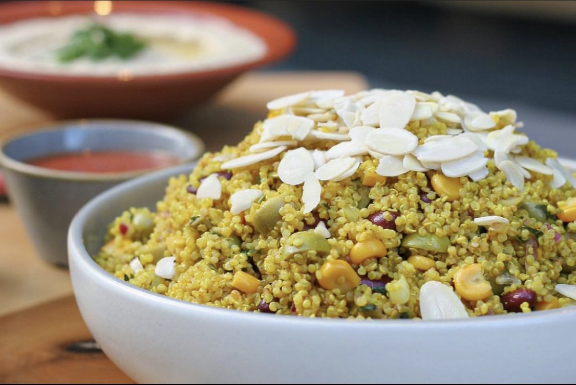 Quinoa Salad topped with almond flakes. At Umi we make our salads fresh everyday. 

Drop by to any of our stores:
Dublin . Cork . Belfast 

#umifalafel #loveumi #food #foodies #lunch #dinner #restaurant #fresh #salad #healthyfood #healthylifestyle #quinoa