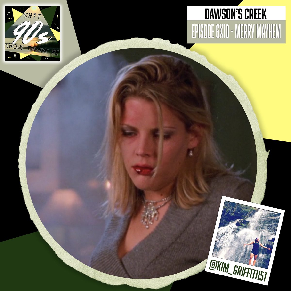 Join us as we recap S6E10 of #DawsonsCreek, “Merry Mayhem” with special guest, Kimmy (@shipsonly4fun)!

We discuss Audrey's breakdown, Oliver's puffy vest, and the return of Mr. Pott...er.