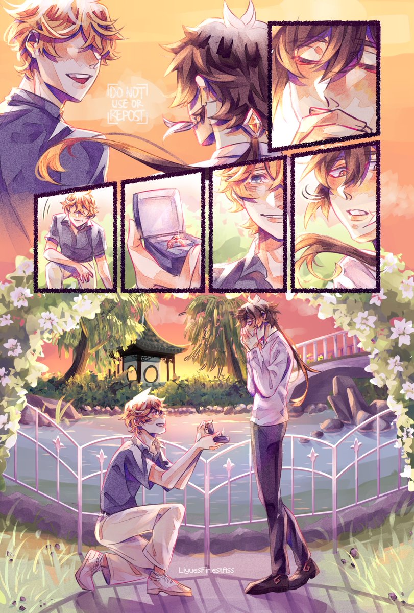One of my illustrations for Goldenrod @ttlanthology, I had so much fun making this, the paneling, the backgrounds, everything 😭💙

Aftersales are open, don’t miss out on it 👁👁✨

#Genshinlmpact #TartaLi #原神 #タル鍾 #公钟