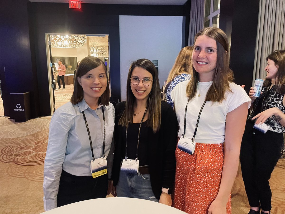 A random <a href="/pukberlin/">IfPuK FU Berlin</a> alumni meet at the #ICA23. Great to see you again <a href="/anna_mavrikou/">Anna Mavrikou</a> and Kaija!