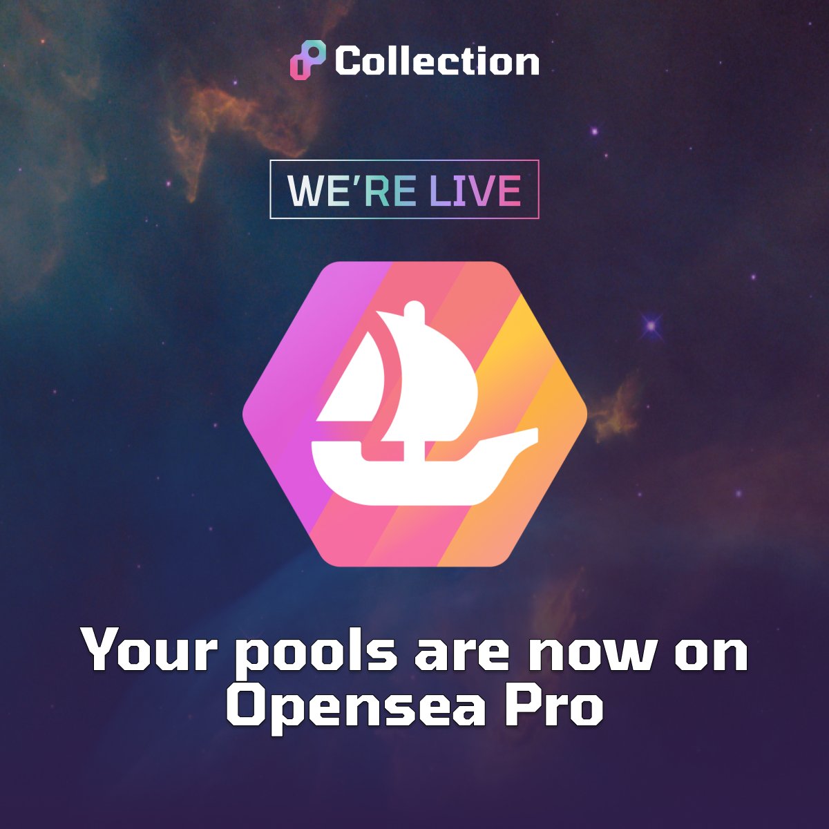 Collection.xyz (@collectionweb3) on Twitter photo Today, all <a href="/CollectionWeb3/">Collection.xyz</a> pools are now live on <a href="/openseapro/">OpenSea Pro</a> 🚀
With this integration, your pools will now reach Opensea Pro traders instantly, boosting your APRs even more!
Create your pool on Collection - the one pool to rule 'em all 💧 Today, all <a href="/CollectionWeb3/">Collection.xyz</a> pools are now live on <a href="/openseapro/">OpenSea Pro</a> 🚀
With this integration, your pools will now reach Opensea Pro traders instantly, boosting your APRs even more!
Create your pool on Collection - the one pool to rule 'em all 💧