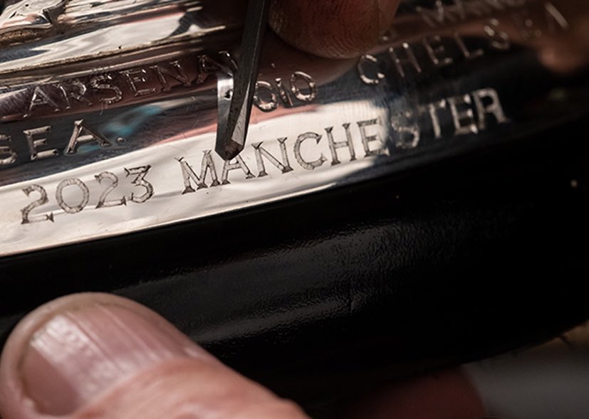🚨 The Emirates FA Cup trophy has already been partially engraved to recognise and celebrate the first ever Final between Manchester United and Man City. <a href="/FA/">The FA</a>