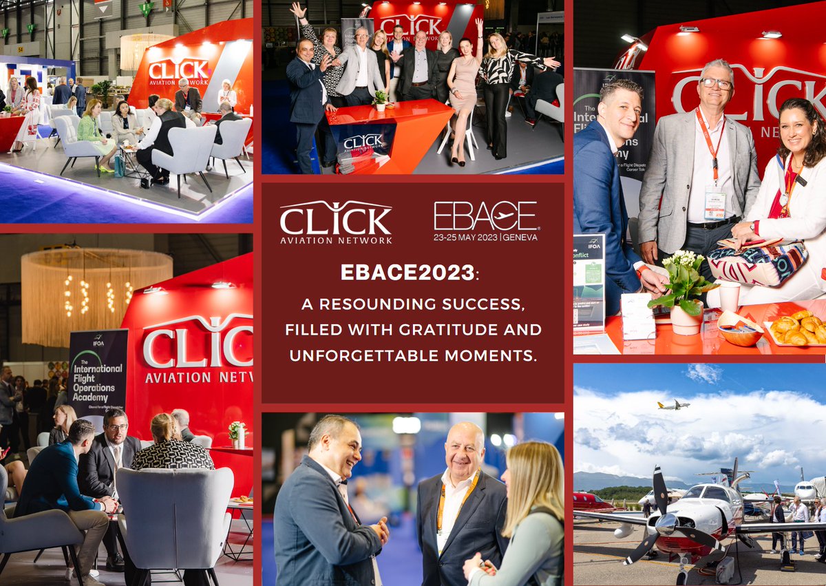 ClickAviation's tweet photo. EBACE 2023: Elevating Connections to New Horizons! Memorable Networking that Sparked Exciting Collaborations, Forged Lasting Partnerships, and Unleashed a World of Opportunities.

#ClickAviationNetwork #EBACE #EBACE2023 #bizav #aviation #privateaviation #businessaviation @ebace https://t.co/UeGVxzk27K