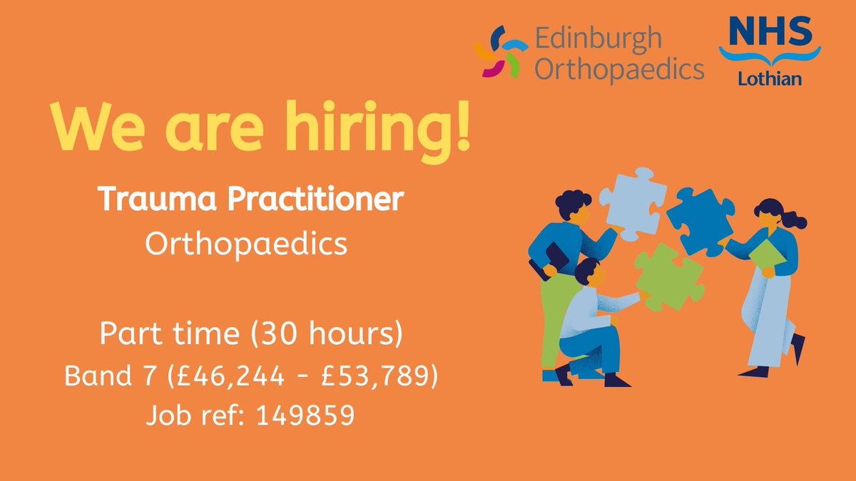 We're looking to appoint a Trauma Practitioner to work within the Orthopaedic service at RIE. An excellent opportunity for a registered Physio to develop their existing skills.  For more info &amp; details on how to apply please click the link here - csp.org.uk/physiotherapy-…