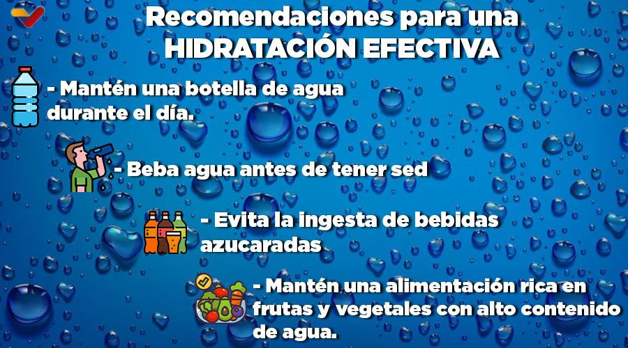 #ATENCIÓN🔴| Te invitamos a mantener una hidratación efectiva durante esta ola de calor que se percibe en toda la geografía venezolana.

En la siguiente imagen te compartimos algunas recomendaciones👇🏻

#UniónSuramericana
