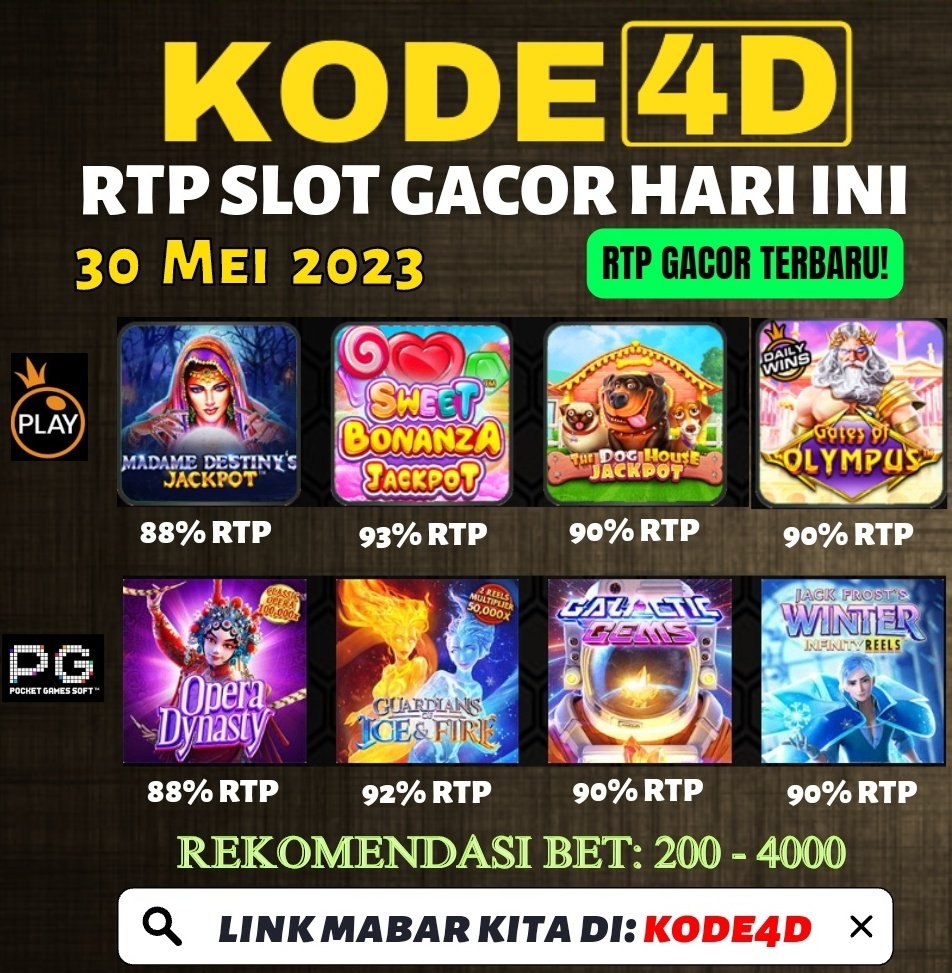 RTP SLOT GACOR 29 MEI 2023 
SITUS SLOT LINK GACOR: KODE4D ✅✅✅

Tag:
Slot gacor hari ini, info slot gacor, rtp slot, rtp gacor, info rtp, info gacor, info gacor, slot game, slot online, slot Indonesia, pragmatic play Indonesia, rtp pg soft, rtp pragmatic, link gacor, link slot,…