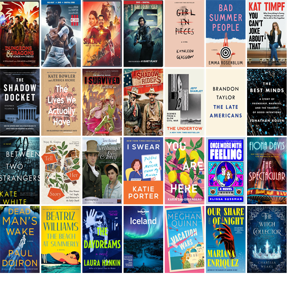 This week the Calvert Library has 96 new books and 19 new movies.  New items include Dungeons &amp; Dragons, Creed III, 65, Girl in Pieces, Bad Summer People, Drowning, You Can't Joke About That, The Shadow Docket, and The Lives We Actually Have. wowbrary.org/nu.aspx?p=2779…