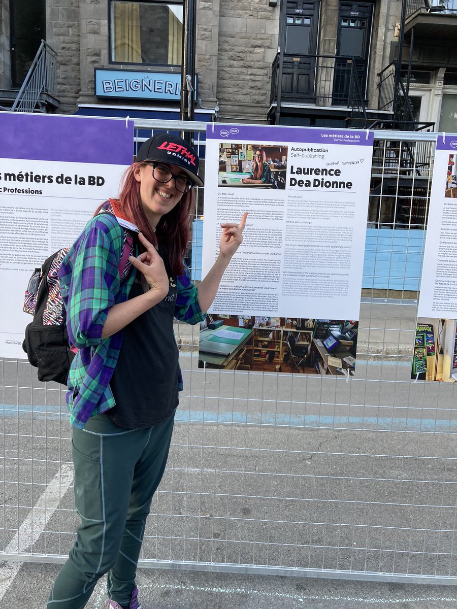 laurencedeaart's tweet photo. It was really cool to be a part of an exhibit on comic arts related careers as an indie publisher at the Montreal comic arts festival. This is a legit job, people!!! Thanks @FBDM_MTL for the show!!! #fbdmcaf2023 #Montreal https://t.co/nL2I3Hitk1
