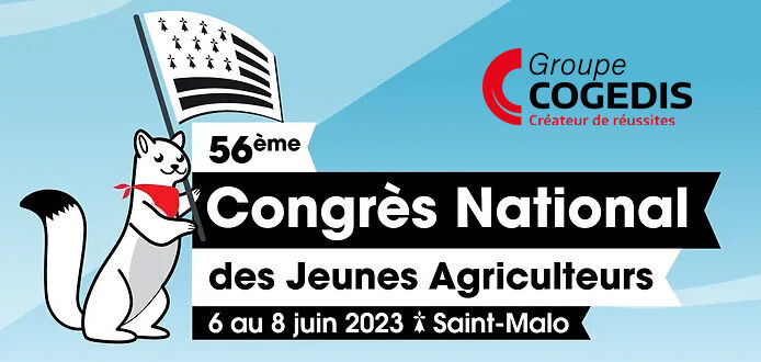 [#Congreizh] Cogedis est partenaire du Congreizh national des jeunes agriculteurs ⤵️

📅 du 6 au 8 juin 2023 
🚩 au Palais des congrès à Saint-Malo

Venez à la rencontre de nos experts, et bénéficiez de notre offre spéciale #Congreizh ▶️ 1 Rendez-vous Conseil offert 🤝