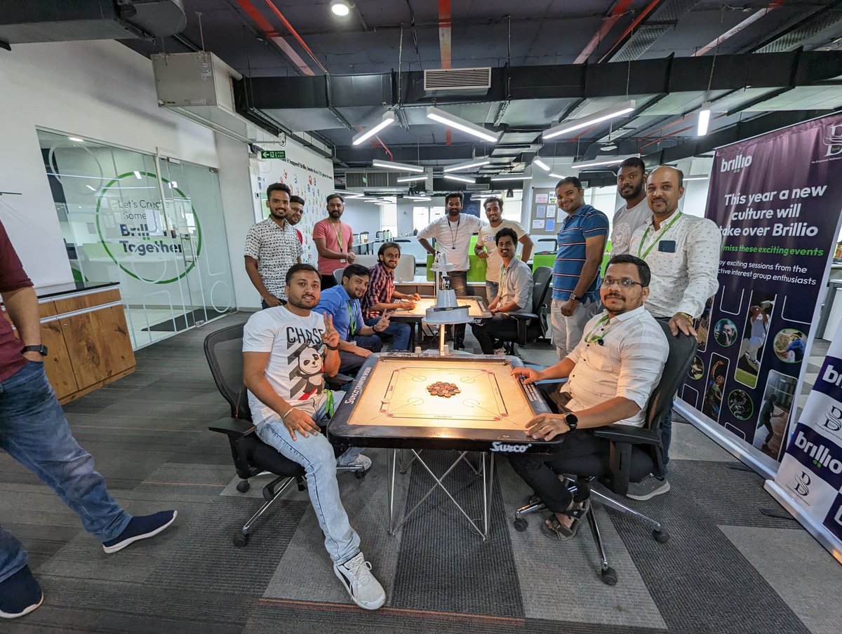 BrillioGlobal's tweet image. Checkmate or Carrom strike?
Brillans strengthened their camaraderie in a friendly battle of chess and carrom with Brillio&apos;s Indoor League 2023 to showcase strategic brilliance and friendly rivalries.

#BrillioMoments #lifeatbrillio #BSync #TeamSpirit