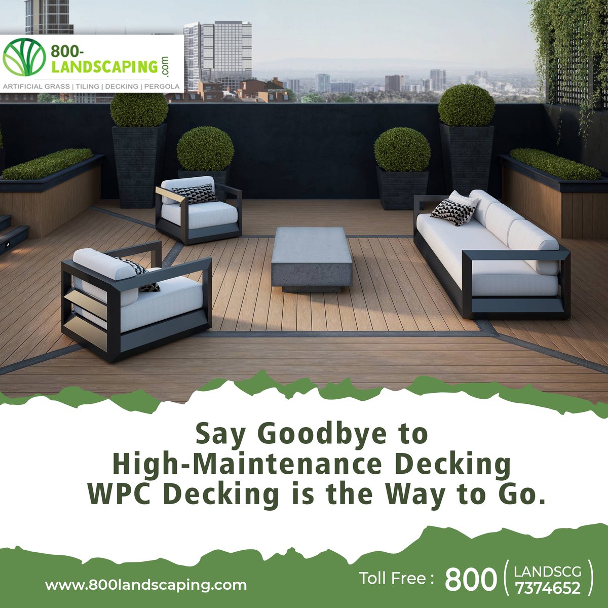 800_landscaping's tweet image. Say Goodbye to High-Maintenance Decking: WPC Decking is the Way to Go !
It's the perfect choice for a hassle-free outdoor experience. Read here👉bit.ly/3N2oh7t

Upgrade your deck to #WPCdecking with 800Landscaping at 📞055 380 5148.
#dubai #hardscaping #landscaping #uae