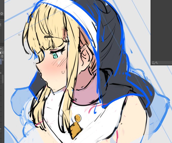 あす公開予定のFANBOX,Fantia限定イラスト、差し替え頭部パーツ+通常頭部パーツをカラーラフまで。ほかの部位(下半身)にも差し替えパーツ予定しています。 https://t.co/S0VjgPKzl2