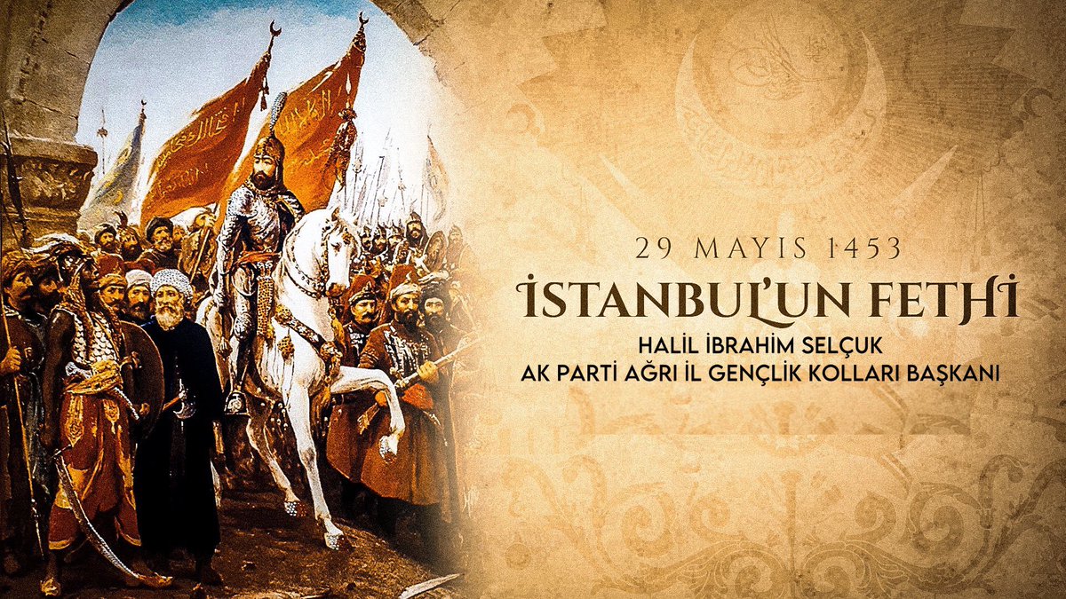 “İnna fetahna leke fethan mübina.”

“Şüphesiz biz sana apaçık bir fetih verdik.”

İstanbul'un Fethi'nin 570. yıl dönümünü kutluyor, çağ kapatıp çağ açan Fatih Sultan Mehmet Han'ı ve şanlı ordusunu rahmet ve minnetle anıyorum.