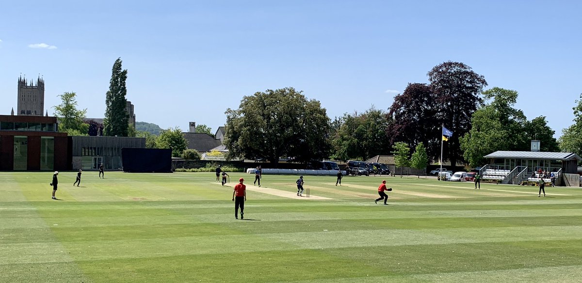 Brilliant to be hosting @SCCCPathway v @DorsetCricket on Tor and a @BunburyCricket game on Cedars today. A feast of performance cricket on top class wickets. Testament to our amazing grounds team! @wellscathschool 👏 🏏🙌