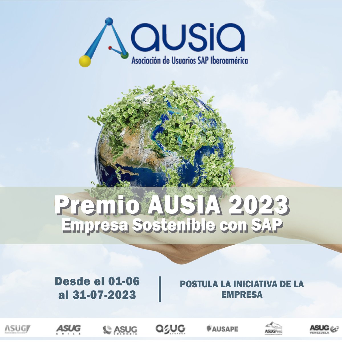 Como Líder del Grupo de Sostenibilidad los invito a participar en la Segunda Edición del "Premio Ausia 2023 - Empresa Sostenible con SAP"

¡Gracias por acompañarnos!
Mónica Melito

POSTULATE: docs.google.com/forms/d/e/1FAI…

BASES Y CONDICIONES:
asug.org.ar/wp-content/upl…