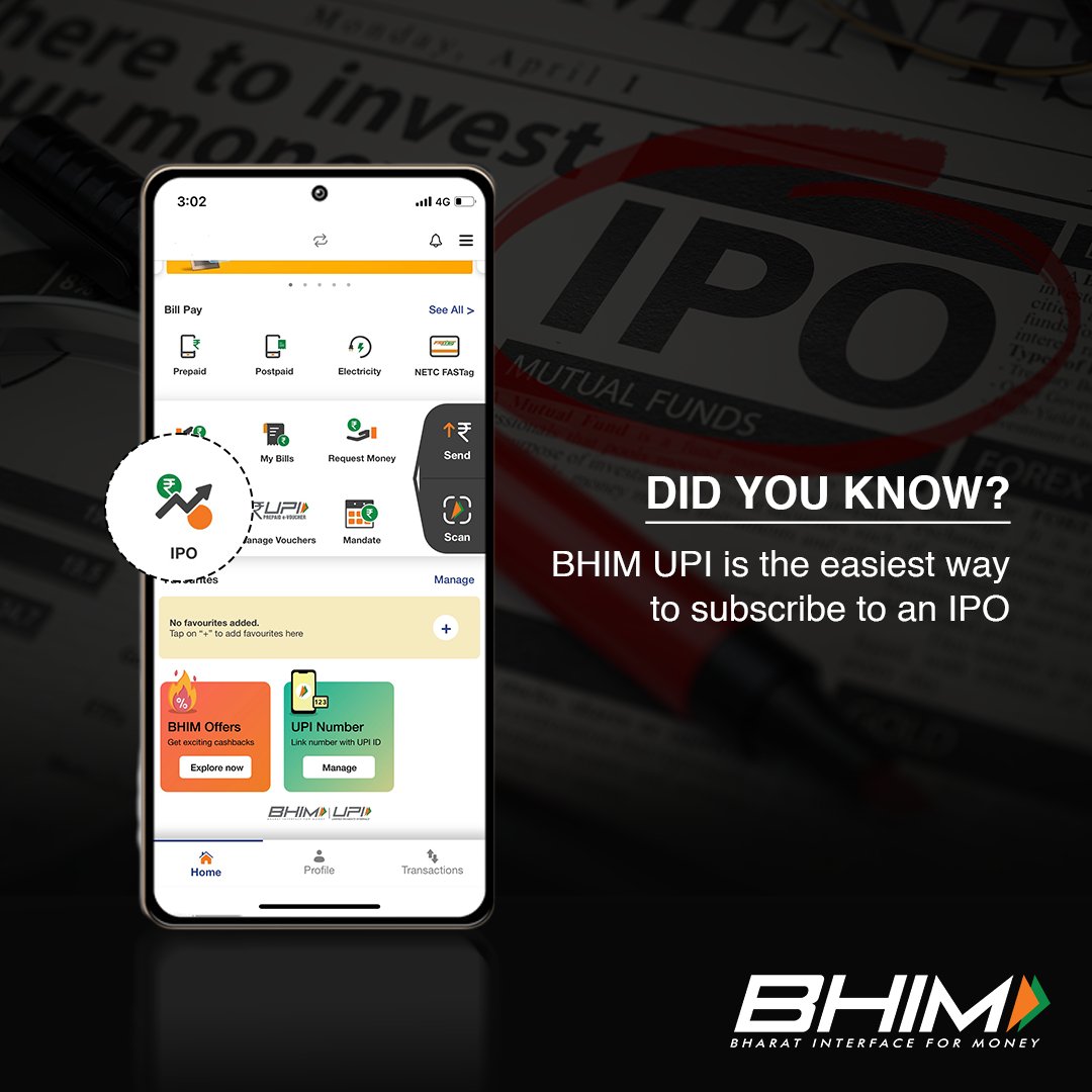 NPCI_BHIM's tweet image. IPO investments were time-consuming earlier. Not anymore! With BHIM UPI, you can subscribe to an IPO subscription faster and safer.

#LifeSimplifiedWithBHIM #IPO