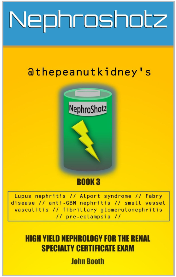 🚨Nephroshotz Book 3 now fully revised and updated and available on the Kindle store🚨

Owners simply remove from device and redownload to get the updated content.

All 4 books are now 'current' ready for anyone sitting the #renalSCE #ESENeph exam in Sep 23. Good luck!