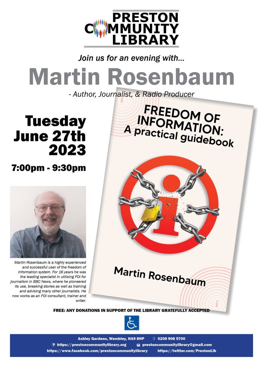 Preston Library (@prestonlib) on Twitter photo Listen to author Martin Rosenbaum talk about his book on Freedom of Information <a href="/preston_rd/">Preston Road Wembley</a> <a href="/WembleyMatters/">Martin Francis</a> <a href="/Brent_Council/">Brent Council</a> <a href="/BrentLibraries/">Brent Libraries</a> <a href="/BarhamLibrary/">Barham Park Library</a> @CrklwdLibrary <a href="/KensalRLibrary/">Friends of KRLibrary</a> <a href="/WembleyParkLDN/">Wembley Park</a> @cllrkennelly Listen to author Martin Rosenbaum talk about his book on Freedom of Information <a href="/preston_rd/">Preston Road Wembley</a> <a href="/WembleyMatters/">Martin Francis</a> <a href="/Brent_Council/">Brent Council</a> <a href="/BrentLibraries/">Brent Libraries</a> <a href="/BarhamLibrary/">Barham Park Library</a> @CrklwdLibrary <a href="/KensalRLibrary/">Friends of KRLibrary</a> <a href="/WembleyParkLDN/">Wembley Park</a> @cllrkennelly