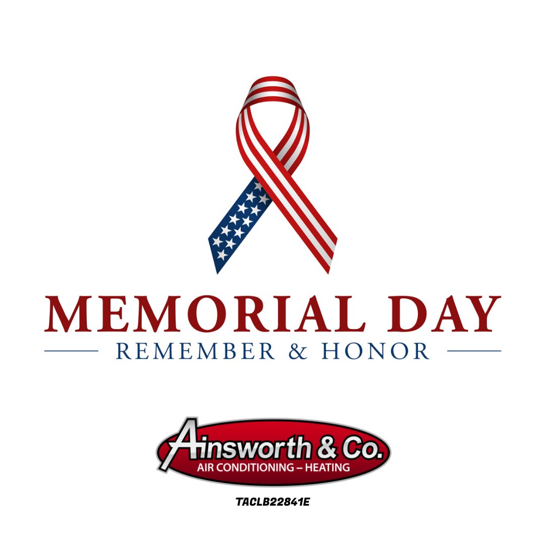 On this Memorial Day, we honor the brave men & women who made the ultimate sacrifice in service to our country. We remember their courage & dedication, & express our gratitude for their selfless acts of valor.
ainsworthac.com

#hvac #furnace #ac #acservices #actuneup
