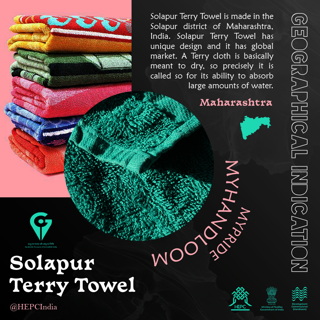 #weavesofindia #GITag #handloom #VocalForLocal #Maharashtra #solapur #terry #towel #sustainable #AzadiKaAmritMahotsav @TexMinIndia @DoC_GoI @incredibleindia Image credit: @Gitag_India