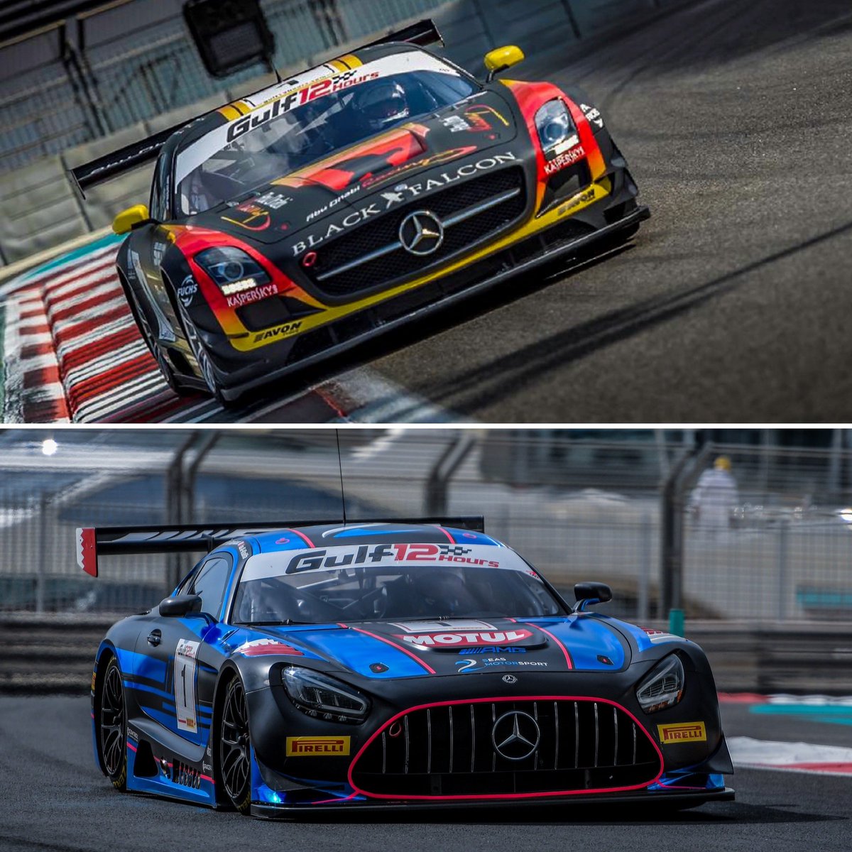 (1/2) This #MercedesMonday we are going to have a debate…

The first @amgmotorsport SLS AMG GT3 or the latest version of the AMG GT3? 

Which car from the German marque gets the nod from you? 🤔

📸 @AbuDhabiRacing1 ♻️

#Gulf12Hours - 𝟭𝟬/𝟭𝟮/𝟮𝟬𝟮𝟯