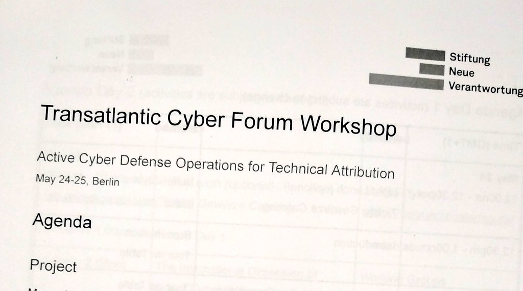 kryptomania84's tweet photo. Technische #Attribution kann, unter Umständen, zu Active Cyber #Defense Operations führen. Wie ist es umgekehrt? Welche #ACDO können technische Attribution begünstigen?
Zwei intensive Tage bei @snv_berlin auf Einladung von @z_edian. Bin auf die Resultate gespannt...
#ACDO4TA https://t.co/RBpl5VPzn0