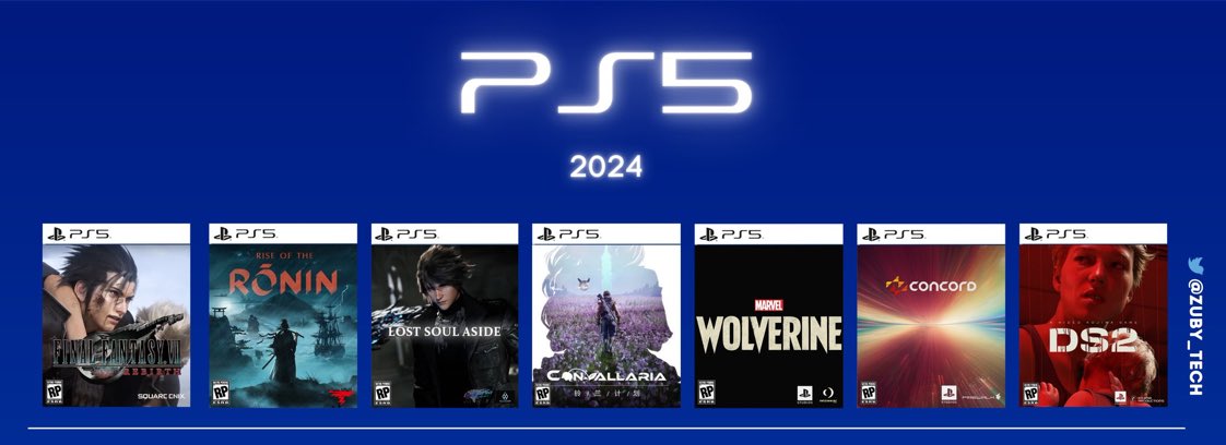 PlayStation 5 Possible 2024 Line Up:

• Final Fantasy VII Rebirth 

• Rise Of The Ronin

• Lost Soul Aside

• Convallaria

• Marvel's Wolverine

• Concord

• Death Stranding 2

#PS5 #PlayStation5 #PlayStation #PlayHasNoLimits