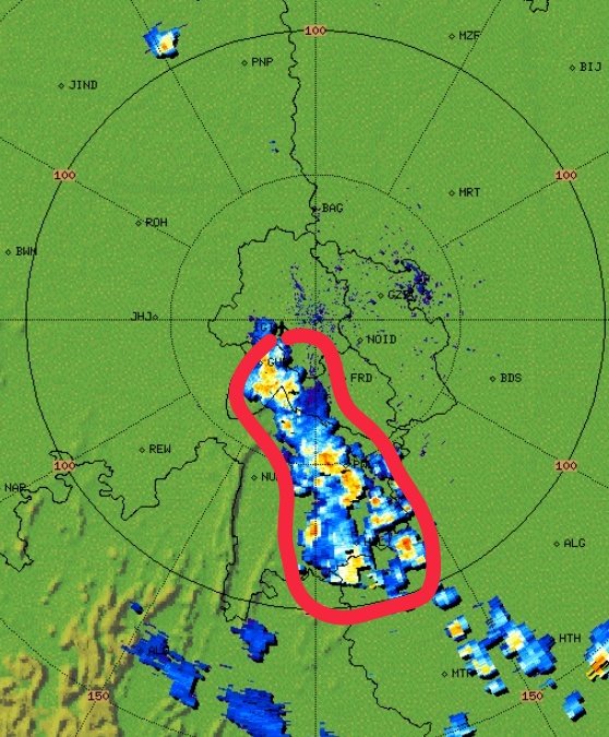 #Rain and #Dust storm is approaching at many parts if #Delhi and #Faridabad, #Nuh,#Palwal and #Hodal. skymetweather.com/lightning-and-… #DelhiRains @SkymetWeather @JATINSKYMET