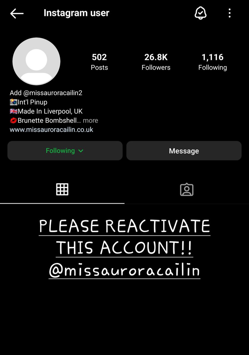 @instagram @InstagramComms PLEASE REACTIVATE THE ACCOUNT @missauroracailin (@auroracailin). Another account unfairly disabled that obeyed all the community guidelines, and yet you allow far more explicit content to go untouched. #instagram #instagramrecovery #instagramhack