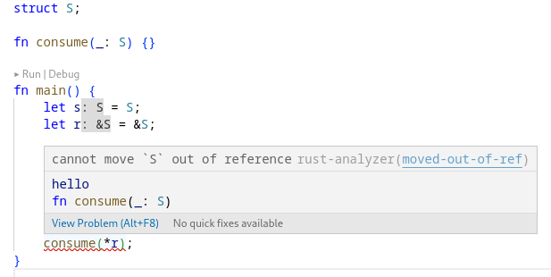 rust_analyzer's tweet image. Changelog #182

This week has #[doc(alias)] method completions, closure capture and signature info on hover, associated trait item highlighting, a diagnostic for moving out of a reference, enum variant layout support, C string literals and MIR episode 5.

rust-analyzer.github.io/thisweek/2023/…