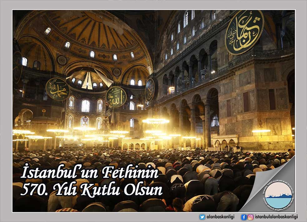 İstanbul’un Fethi’nin 570. yıl dönümünü kutluyor, Fatih Sultan Mehmet Han ile bu toprakları bizlere vatan kılan tüm şehitlerimizi saygı ve rahmetle anıyoruz.
#istanbulunfethi 
#fetih 
#istanbulalanbaşkanlığı 
#alanbaşkanlığı