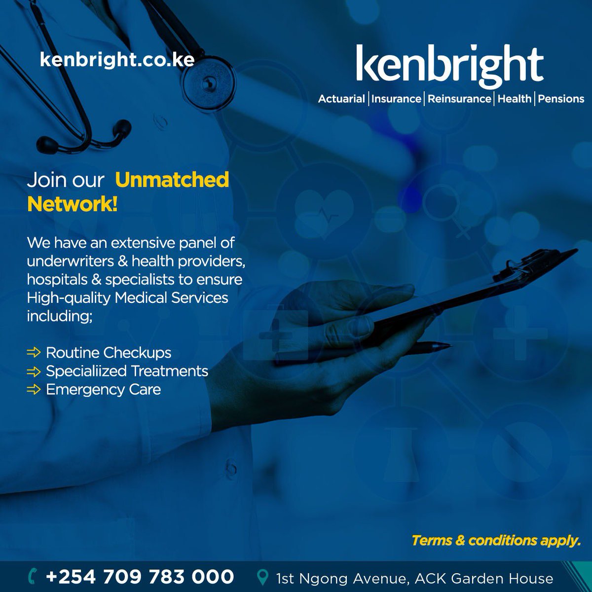kenbright_ke's tweet image. Your health is important to us the way it is important to you!

Join our team &amp;amp; kickoff the fresh week on a fresh page. 

We have a full house of extensive panel writers, health providers, etc.

#Kenbright #Health #HealthInsuranceApp #Healthcare #HealthCheckUp #HealthForAll