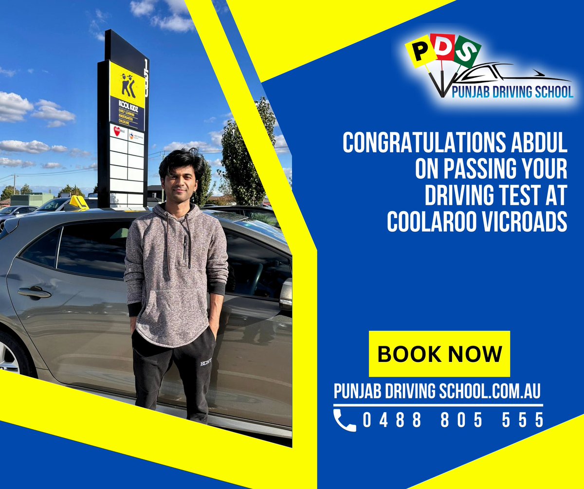 punjabdrivingau's tweet photo. Abdul pass his drive test at #Coolaroo vicroads with Punjab Driving School. Congratulations 🥳. Great drive. Well done.
Contact 0488805555
#COOLAROO #VicRoads #Congratulations #punjabdrivingschool #driving #drivinglessons #drivetest vicroadscoolaroo #deerparkvicroads https://t.co/NIufogrksx