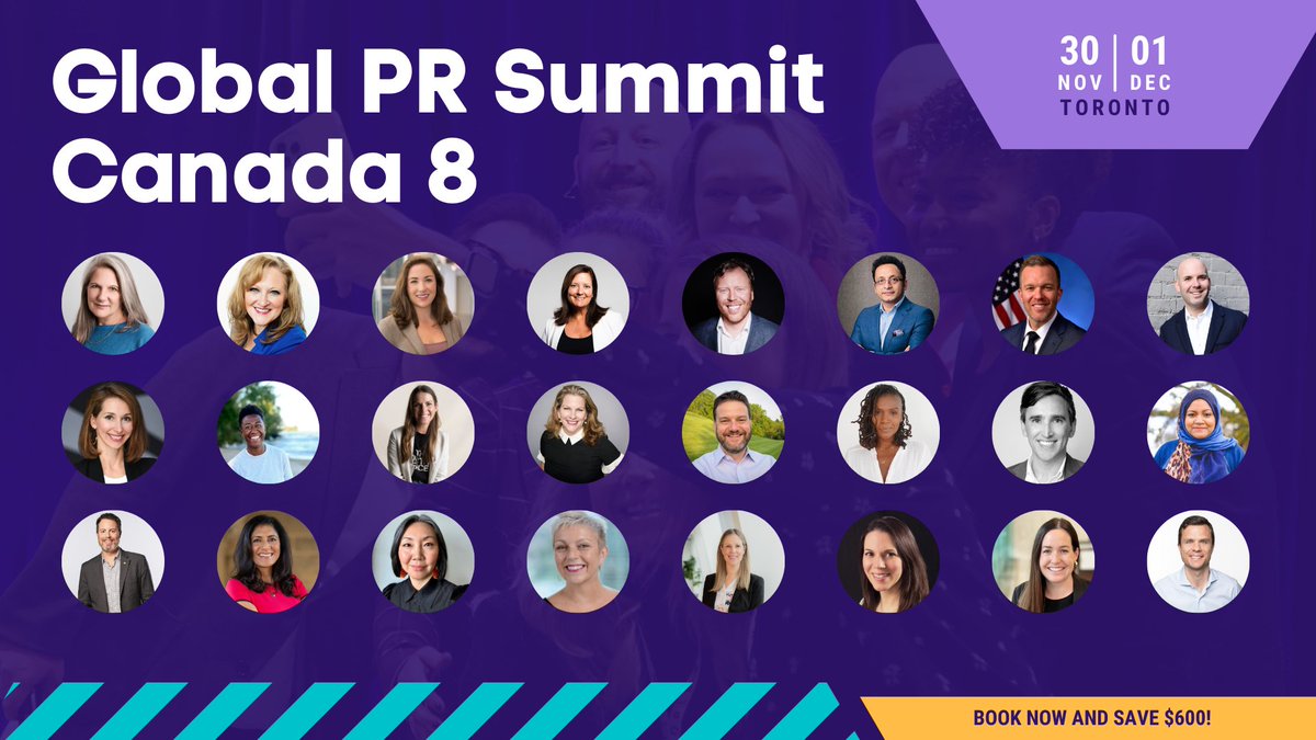 🎟 Super early-bird tickets are now on sale for the Global PR Summit Canada 8 in Toronto, 30 November - 1 December.
🎯Reserve your spot today to SAVE $600 off the final ticket price
👇
lnkd.in/dn7Z_gHs