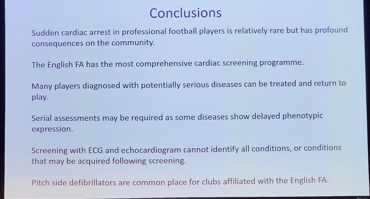 Pearls of wisdom from @SSharmacardio at #isoK23 on cardiac screening in athletes - great to see the sport continues to recognise it's importance @footballmed