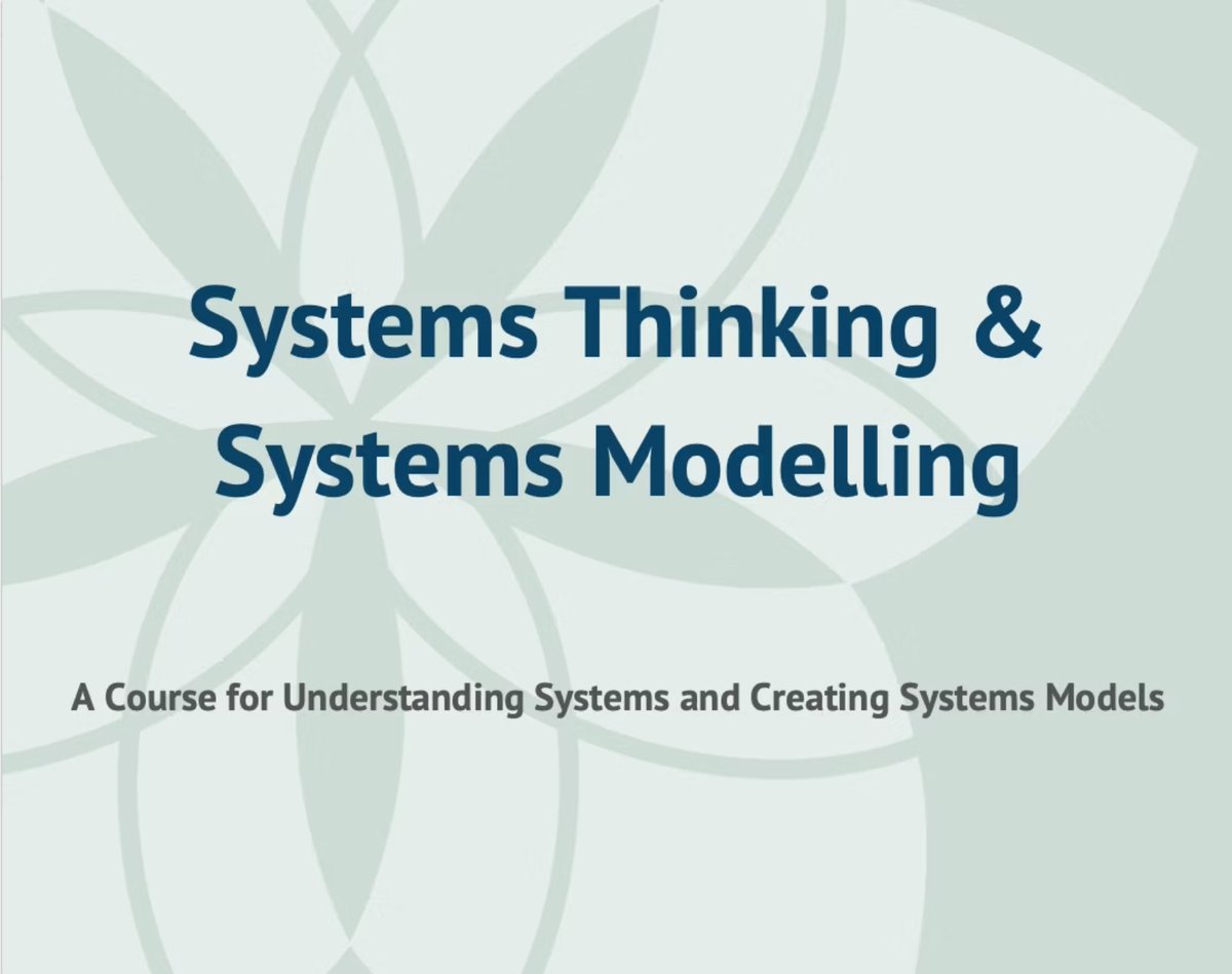 Sys_innovation's tweet photo. This could be useful, introduction to system dynamics eBook: https://t.co/qNVoCtNTmX

Online version of the course is available on the Kumu platform: https://t.co/B6mYGuEIsh

Created by The Sustainability Laboratory and Loops Consulting, this e-book version was compiled by Si https://t.co/0agfRcKrkh