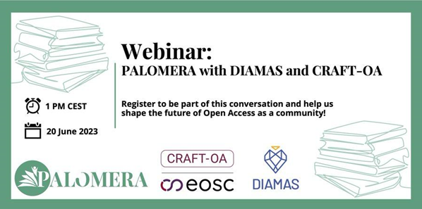 #PALOMERA zaprasza na webinar przygotowany we współpracy z #DIAMAS i #CRAFT-OA (@craftoa_project). Zarejestruj się i dowiedz, jak projekty współpracują ze sobą na rzecz komunikacji naukowej opartej na społeczności! 🗓️ 20/06/23 ⏳13:00 Rejestracja: bit.ly/3pTP50q