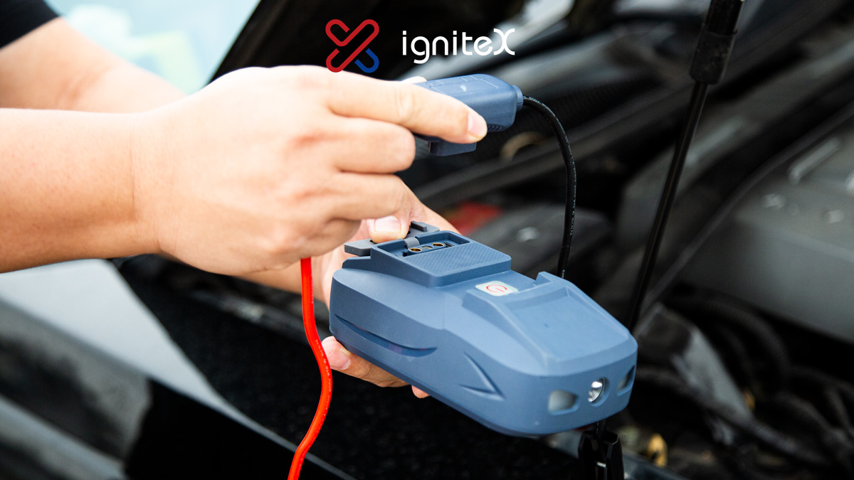IgniteXTech's tweet photo. With the power to start engines up to 7.0L Gas and 4.0L Diesel, IgniteX JS6 is perfect for any vehicle. Don't let breakdowns ruin your day – pre-order it on Kickstarter today and stay in control!🏎🤩

#IgniteX #JumpStarter #jumperbattery #VacuumCleaner #WashingGun #CarWasher https://t.co/oY1Xlr5TWP
