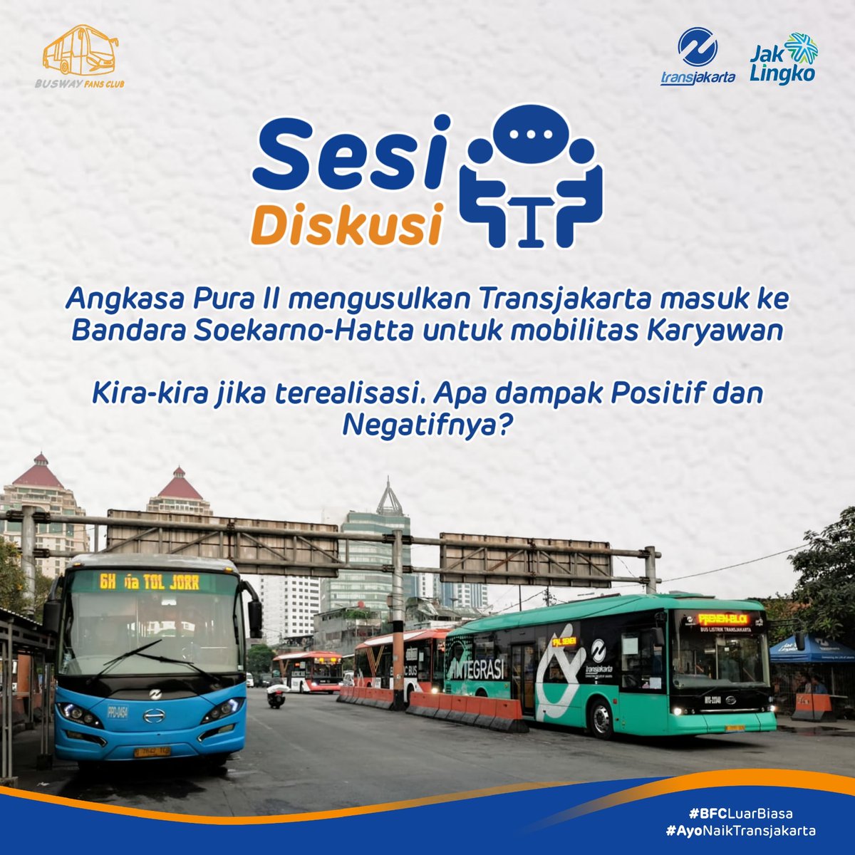 Seperti yang diketahui, AP II mengusulkan Transjakarta untuk masuk dan membuka layanannya di Bandara Soekarno-Hatta untuk mobilitas karyawannya

Nah kira-kira jika terealisasi, apa dampak Positif dan Negatifnya?

#BuswayFansClub #BFCLuarBiasa #AyoNaikTransjakarta #Transjakarta