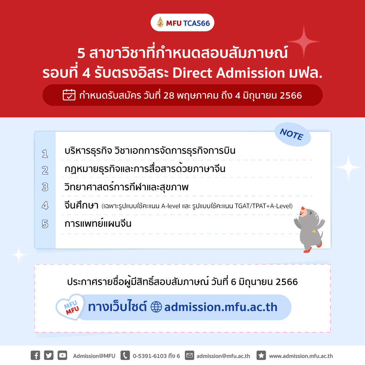 Admission MFU tweet media