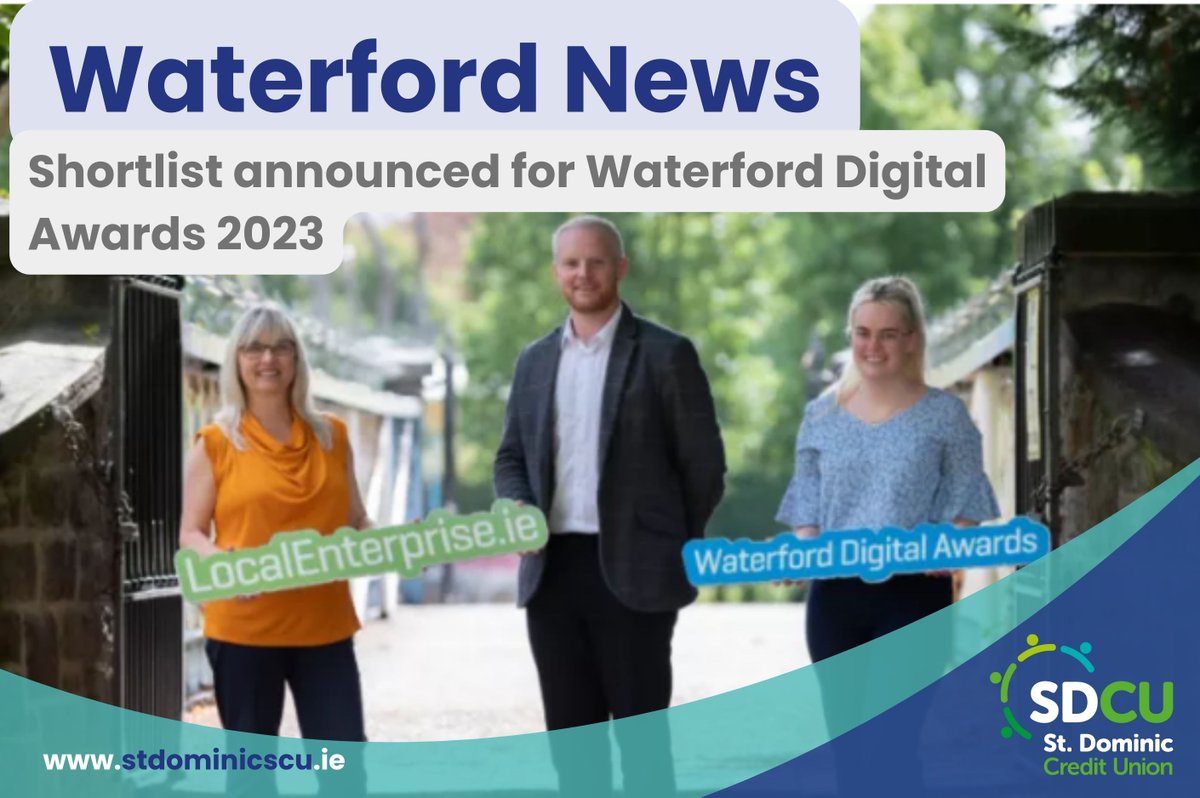 Local Enterprise Office Waterford, together with @WaterfordCouncil, have unveiled the shortlisted nominees for the Waterford Digital Awards, which will take place at Dooley's Hotel, Waterford on June 9th.

Read More: bit.ly/3MZm3FU

#DigitalAwards