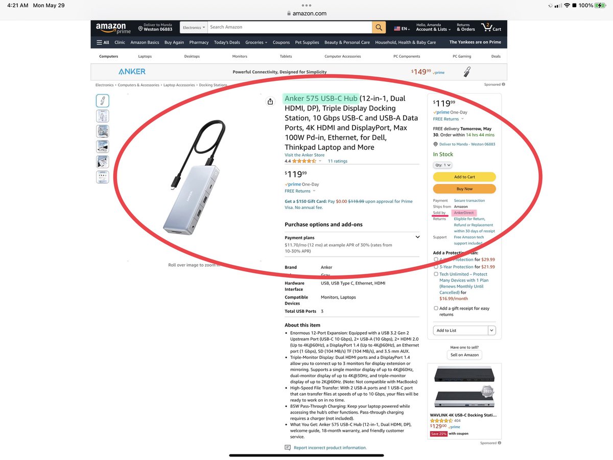 @AnkerOfficial I came across Anker 575 Usb-C 12-in-1  *HUB* on Amazon but it’s not on your own site, & you have a different product w/the same model number 575, but it’s the 575 USB-C Docking Station (13-in-1). Why? And will the 575 HUB work w/iPad Pro 3rdGen &/or iPhone12ProMax?