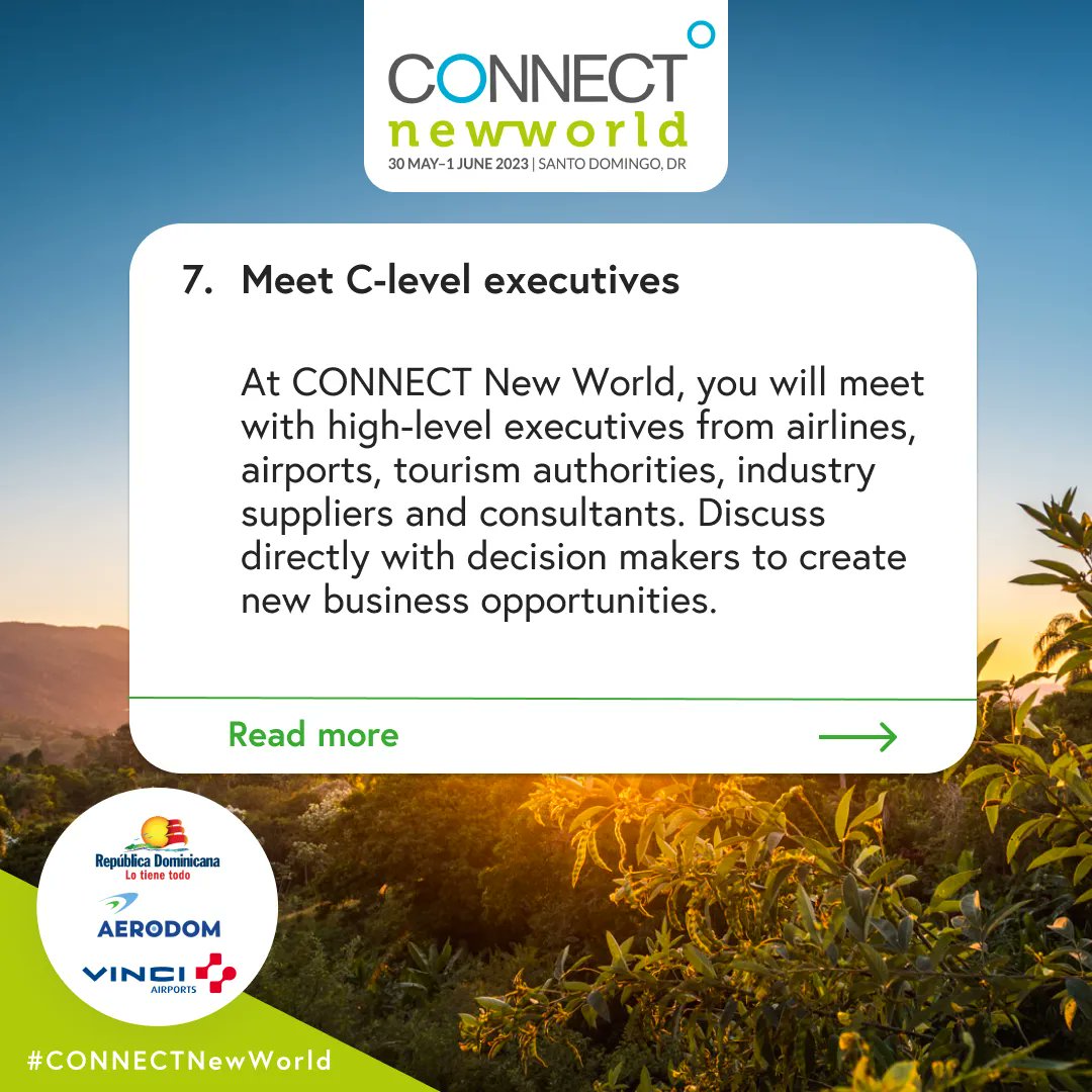 Connect_Aero's tweet image. Last but not least, 2 good reasons to come to Santo Domingo for CONNECT New World.

Pack your bags, we can’t wait to see you!

#CONNECTNewWorld
@AerodomRD
@VINCIAirports 
#routedevelopment #airlinenetwork #airlinenetworkdevelopment 
#airport #dominicanrepublic #aerodom #vinci