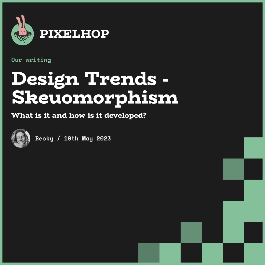 pixelhopio's tweet photo. This blog post is the first in a 4 part blog series in which I will cover current design trends. First up Skeuomorphism. What is Skeuomorphism and how has it developed?

https://t.co/3rx5VtOGWo

#design #designtrends #skeuomorphism https://t.co/sFtmhHdMAv