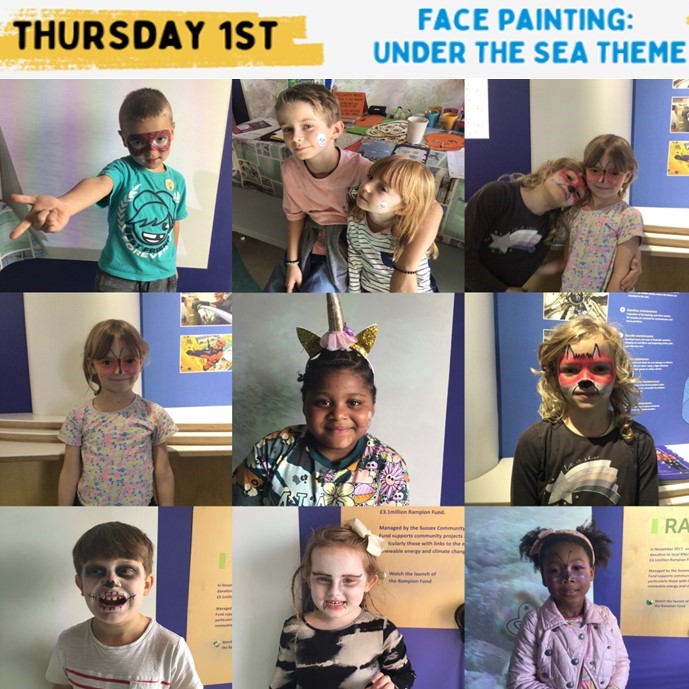 Thursday 1st we're painting faces at #RampionVC. We'll have two face painting sessions at 11:00 - 12:30 & 3:00 - 4:30. It is #free! We ask those that can to make a small donation to #SussexDolphinProject. 
#visitbrighton #sussex #brightonseafront #facepainting #halfterm