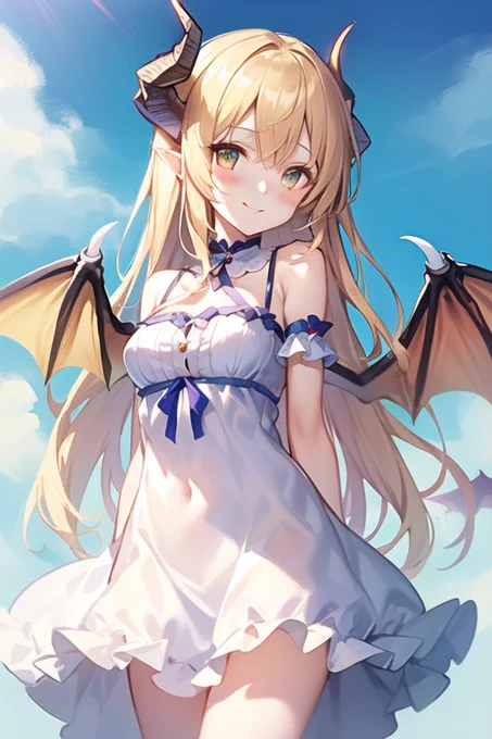 ドラゴンガール 金髪01 (AIイラスト)