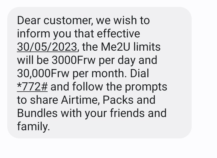 NdakazaN's tweet photo. Kuki mutugerere ayo dutanga?
Ntibishimishije namba ntanubwo biri mu nyungu z'umukiriya.
Mugerageze munoze serivise muha abakiriya banyu.@MTNRwanda, @RURA_RWANDA https://t.co/vxSbjTxIBb