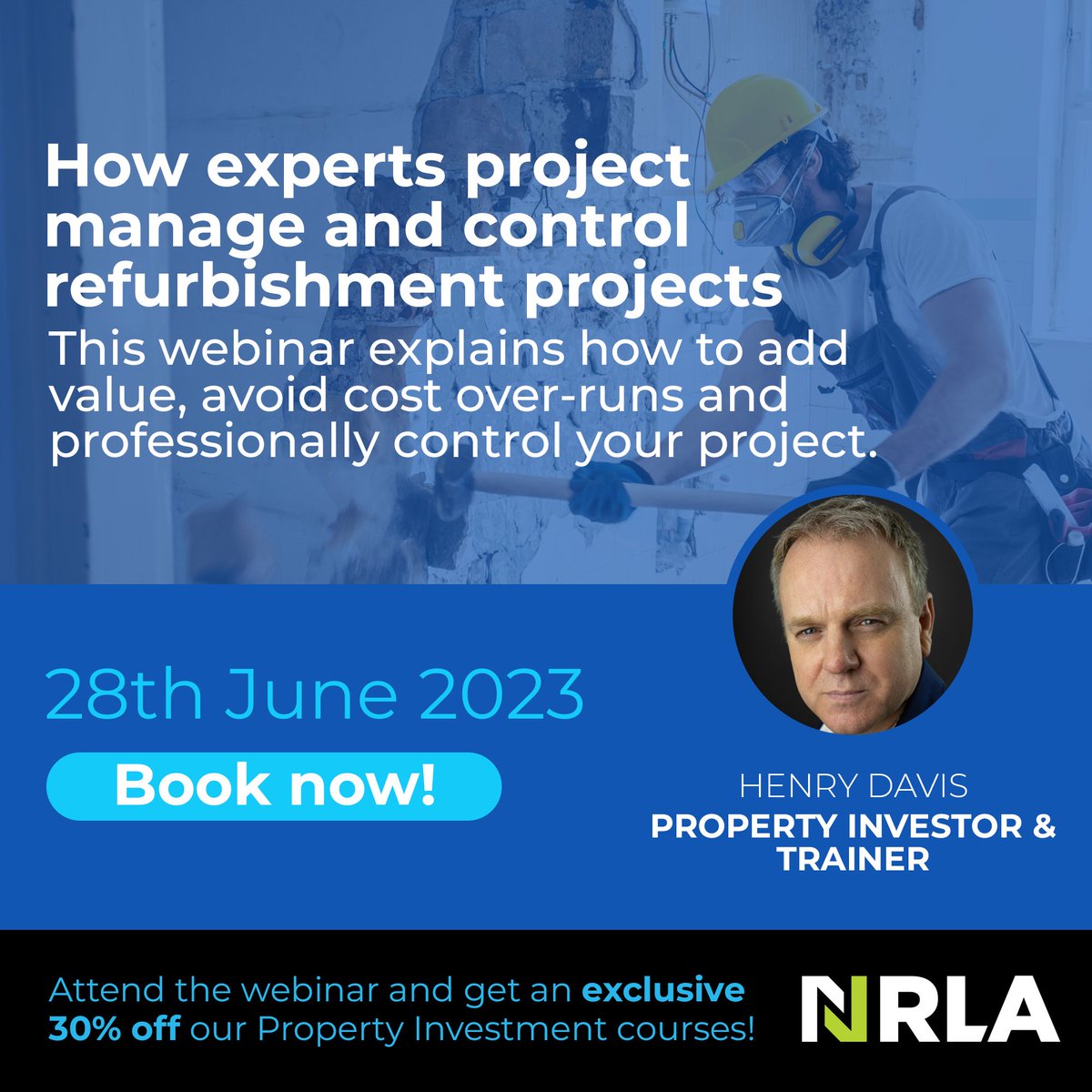 Planning a refurbishment project? If so, our free webinar with <a href="/HenryPDavis/">Henry Davis</a> is a must-attend! Discover how to scope, specify and accurately cost a project, how to add value, avoid cost over-runs &amp; professionally control your project. Register today: nrla.org.uk/events/meeting…