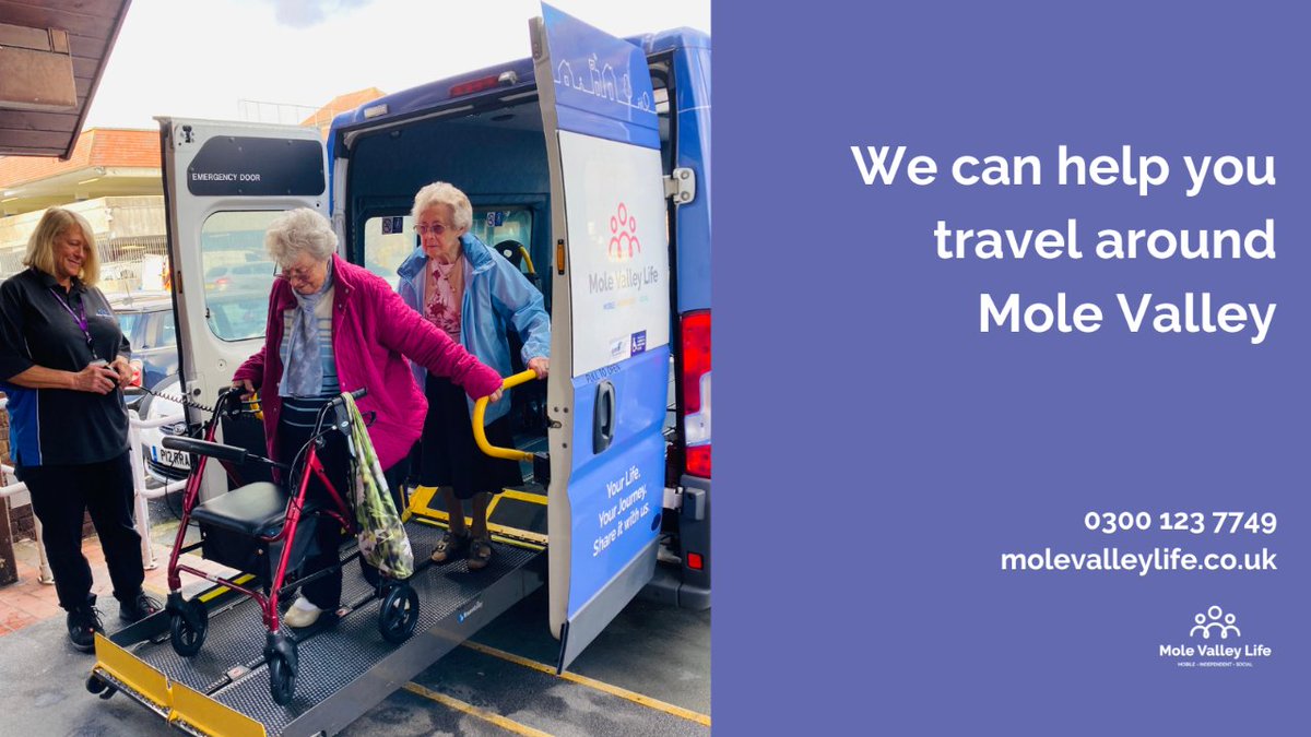Have you got somewhere you would like to go? 
Our friendly Community Transport team are on hand to help transport you around Mole Valley 🚌

💻 molevalleylife.co.uk/community-tran…
☎️ 0300 123 7749

We hope to welcome you on board soon 🚌